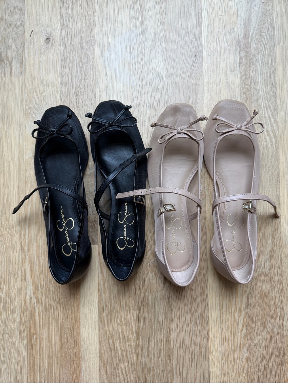 Jessica Simpson Mary Jane Ballet Flats Bundle - Black & Nude - Size 8M